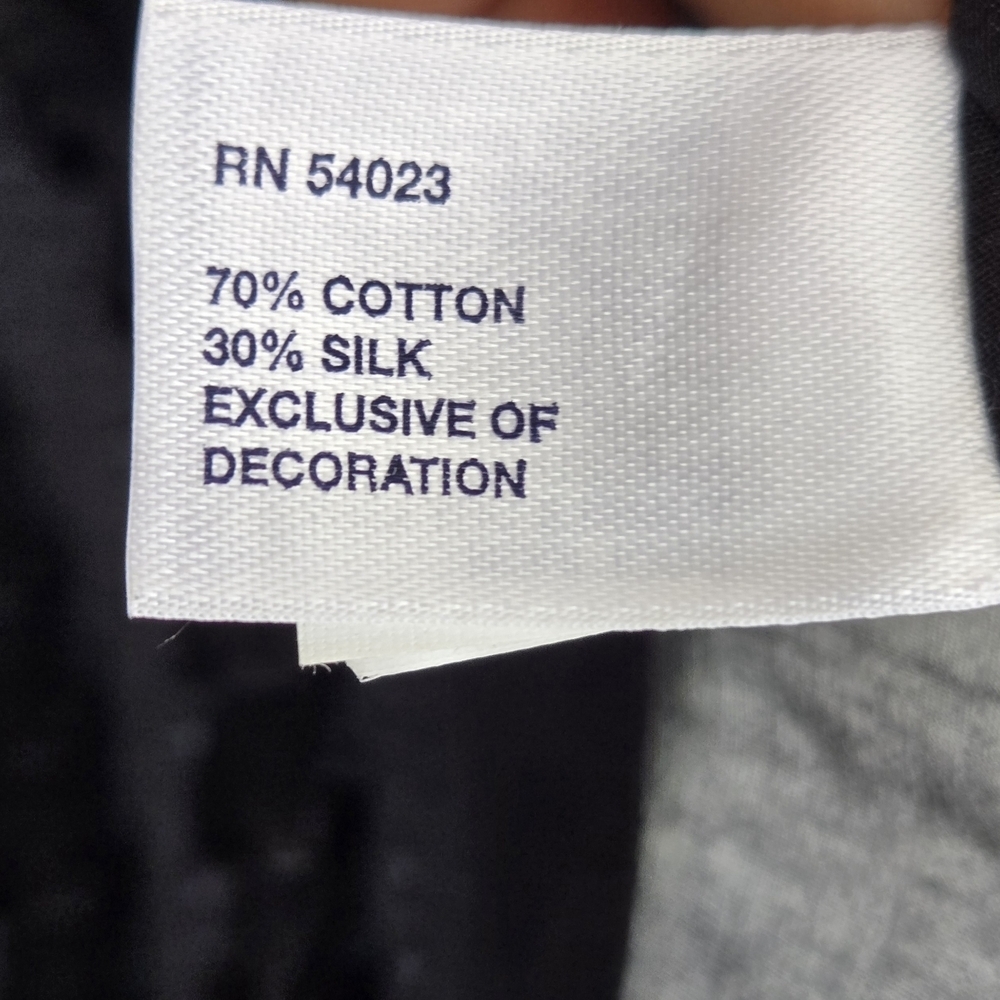 GAP Black Sheer Button-Front Blouse with Velvet Pintuck Detail - Picture 7 of 7